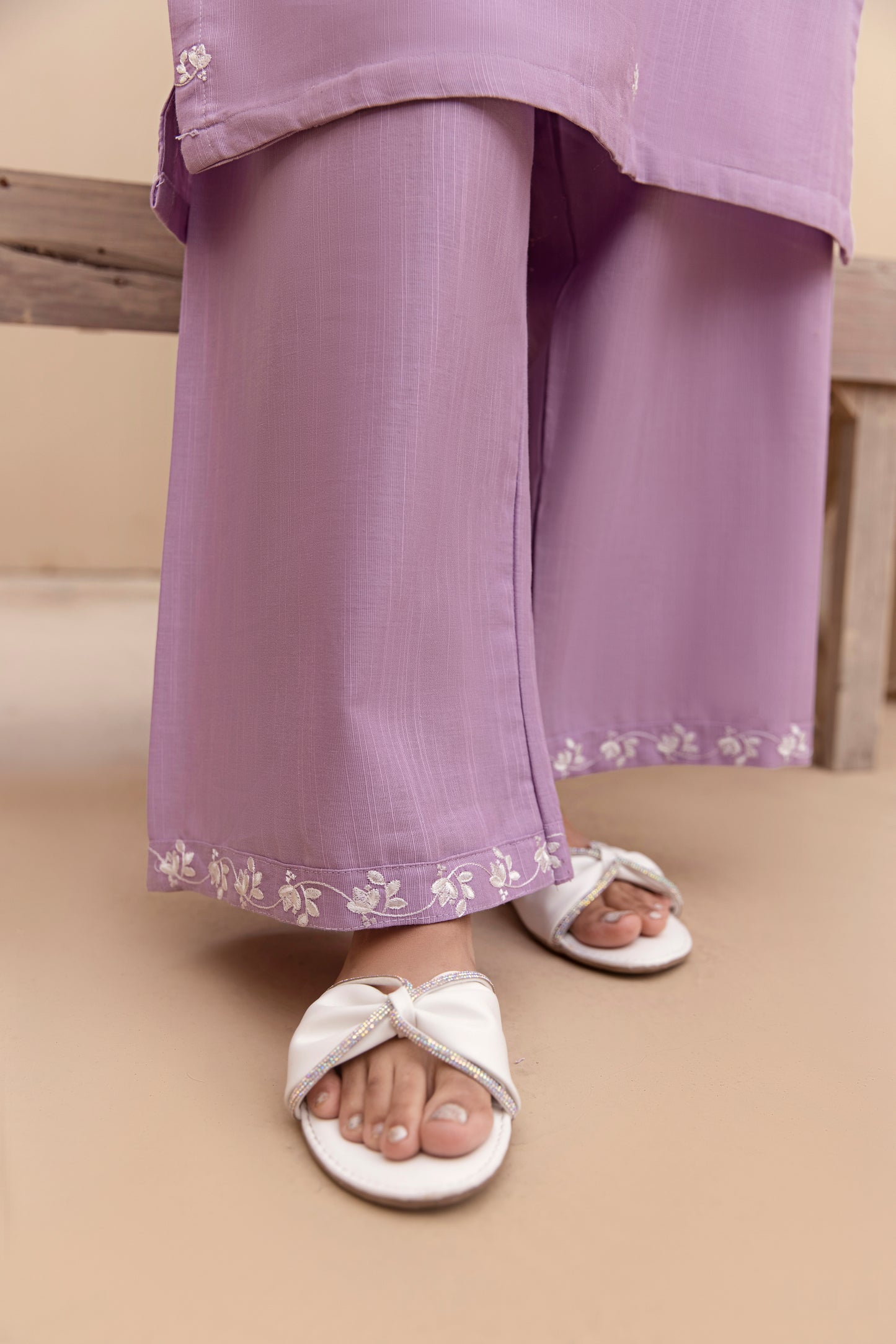 TWO PIECE STITCHED - CHARKHHA LILAC