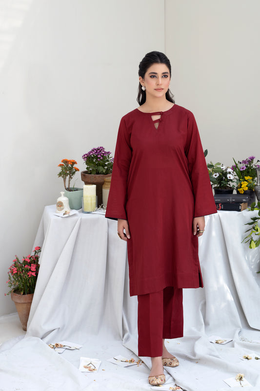 TWO PIECE STITCHED - CRIMSON