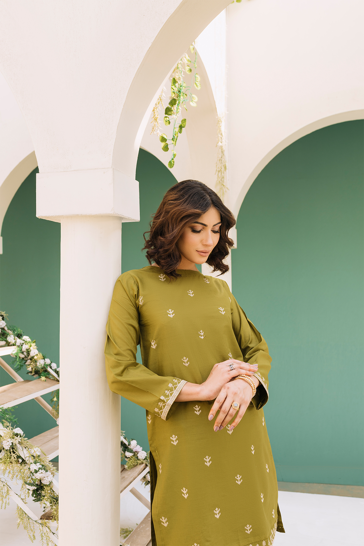 TWO PIECE STITCHED - Earthly Olive